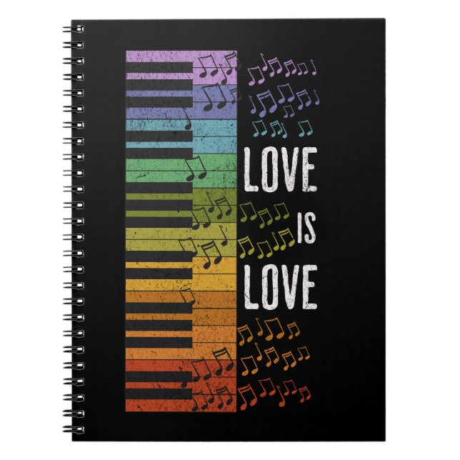 Rainbow Piano Notizblock (Vorderseite)