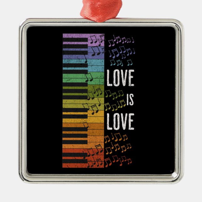 Rainbow Piano Ornament Aus Metall (Vorne)