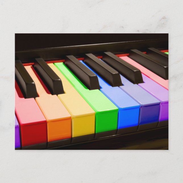 Rainbow Piano Postkarte (Vorderseite)