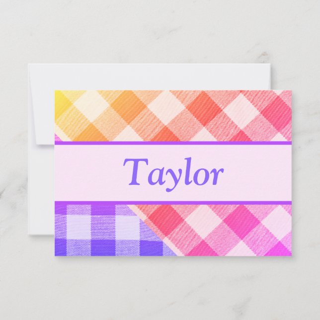 Rainbow Picnal Diagonal Small Danke, Karte (Rückseite)