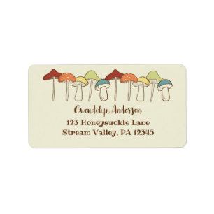 Rainbow Pilze Toadstocker Rücksendeadresse Adressaufkleber
