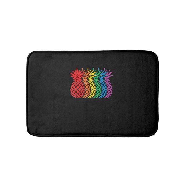 Rainbow Pineapples Aloha Hawaiian Gay Pride Monat Badematte (Vorderseite)