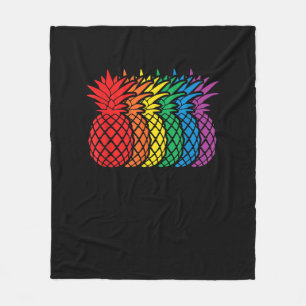 Rainbow Pineapples Aloha Hawaiian Gay Pride Monat Fleecedecke