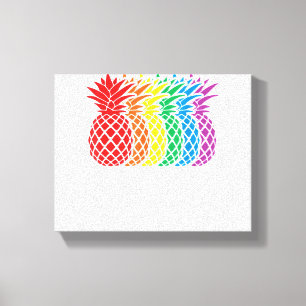 Rainbow Pineapples Aloha Hawaiian Gay Pride Monat Leinwanddruck