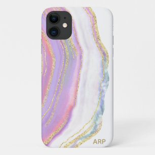 *~* Rainbow Pink Agate Gold Glitzer Pastell Case-Mate iPhone Hülle