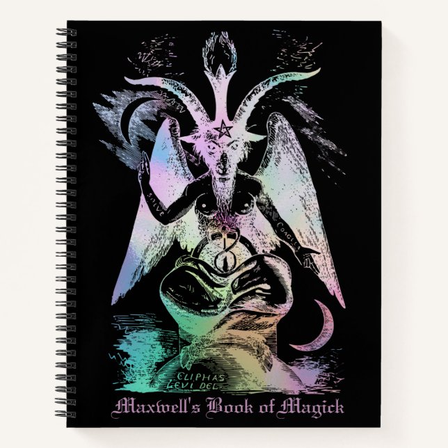 Rainbow Pink Baphomet Sabbatical Goat LHP Gothic Notizbuch (Vorderseite)
