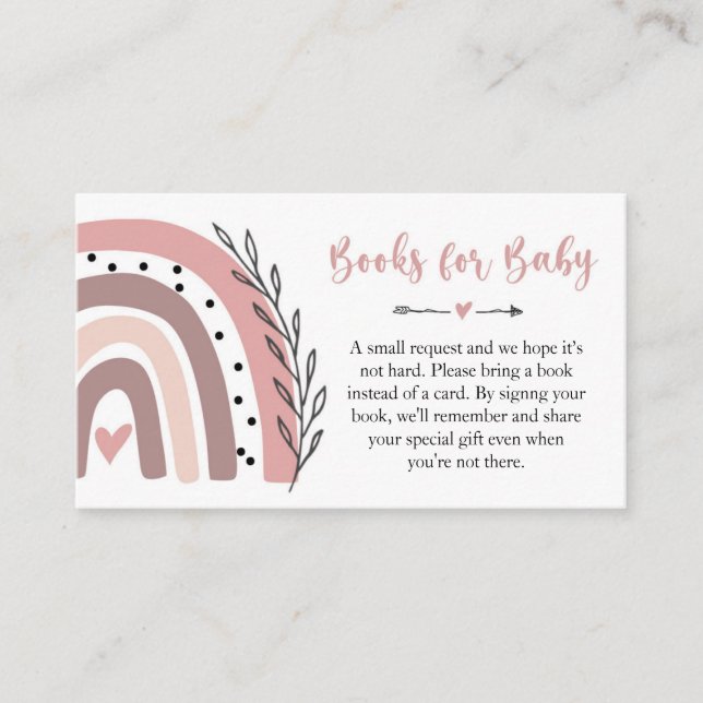Rainbow-Pink-Bücher für Beipackkarte Begleitkarte (Vorderseite)