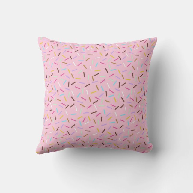 Rainbow Pink Donut Sprinkles Print Throw Pillow Kissen (Rückseite)