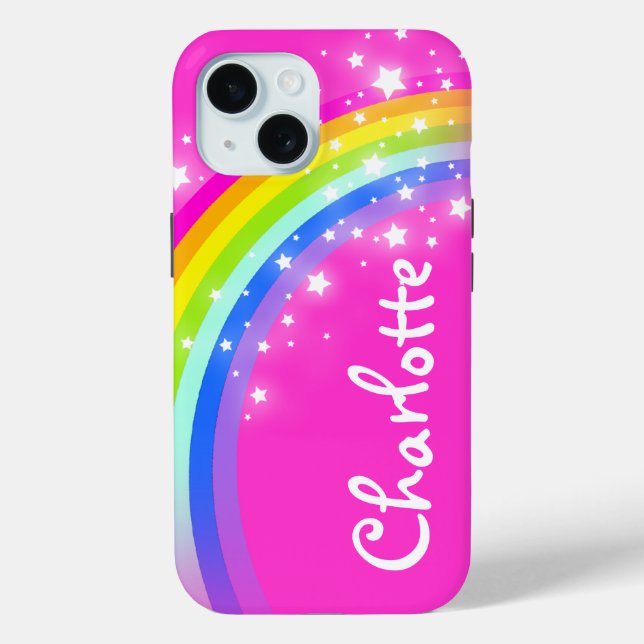 Rainbow-Pink-Girls-individuelle Name Case-Mate iPhone Hülle (Rückseite)