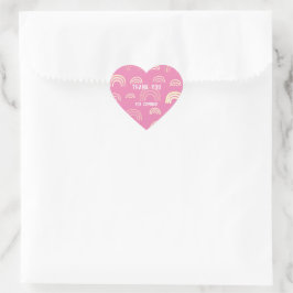 Rainbow Pink Girly Girl Herz-Aufkleber