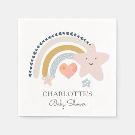 Rainbow Pink Heart Girl Baby Dusche Serviette