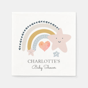 Rainbow Pink Heart Girl Baby Dusche Serviette