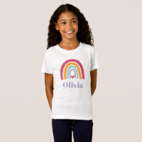 Rainbow Pink und Lila Personalisierter T - Shirt