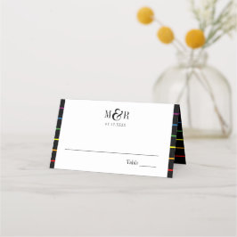 Rainbow Pinstripe Pride Wedding Border+ Platzkarte
