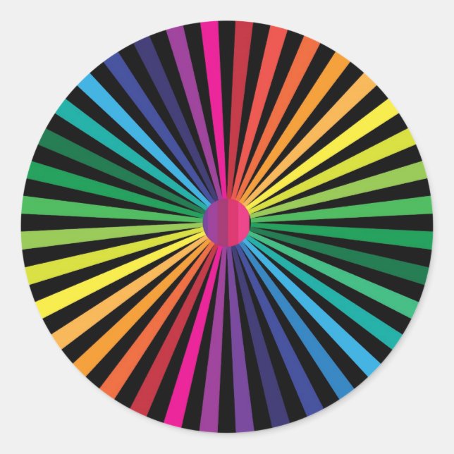 Rainbow PinWheel Runder Aufkleber (Vorderseite)