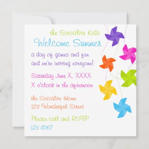 Rainbow Pinwheels Just Hangout! Einladung