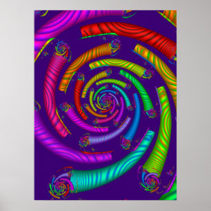 Rainbow Pipes Spiral Poster