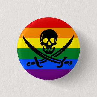 Rainbow Pirate Priate Button