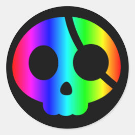 Rainbow Pirate Skull Aufkleber