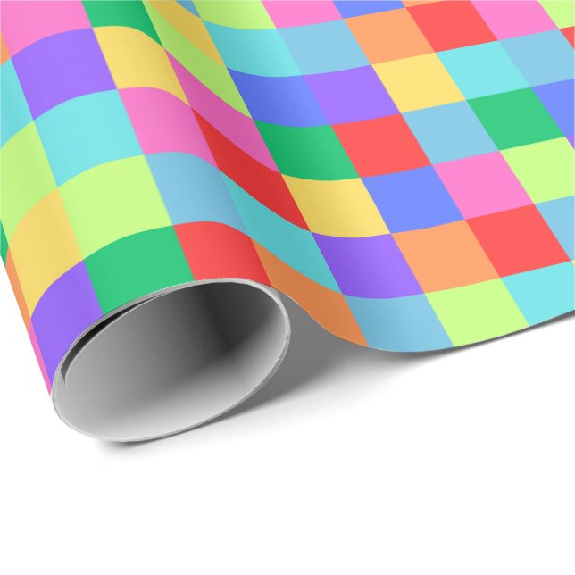 Rainbow Pixel farbenfrohe, helle Geschenkwrap Geschenkpapier (Rolleneckpunkt)
