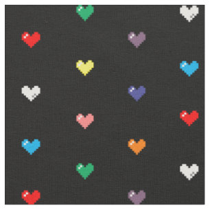 Rainbow Pixel Hearts von Sagan und Loki Stoff