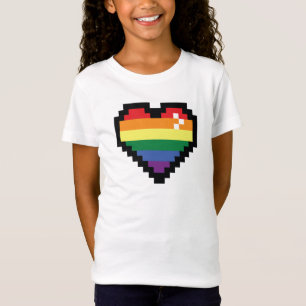 Rainbow Pixel Herz T-Shirt