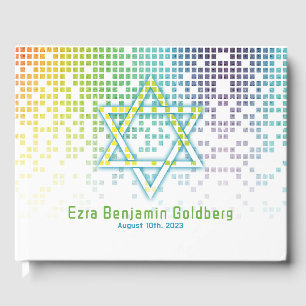 Rainbow Pixels Videospiel Gamer Bar Mitzvah Gästebuch