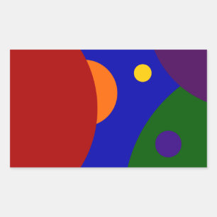 Rainbow Planets Rechteckiger Aufkleber
