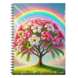 Rainbow Plumeria Notizblock
