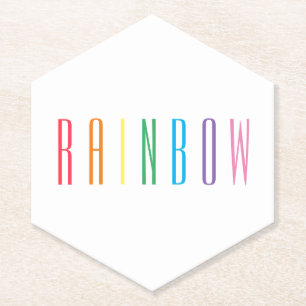RAINBOW Pointy Hexagon Paper Untersetzer