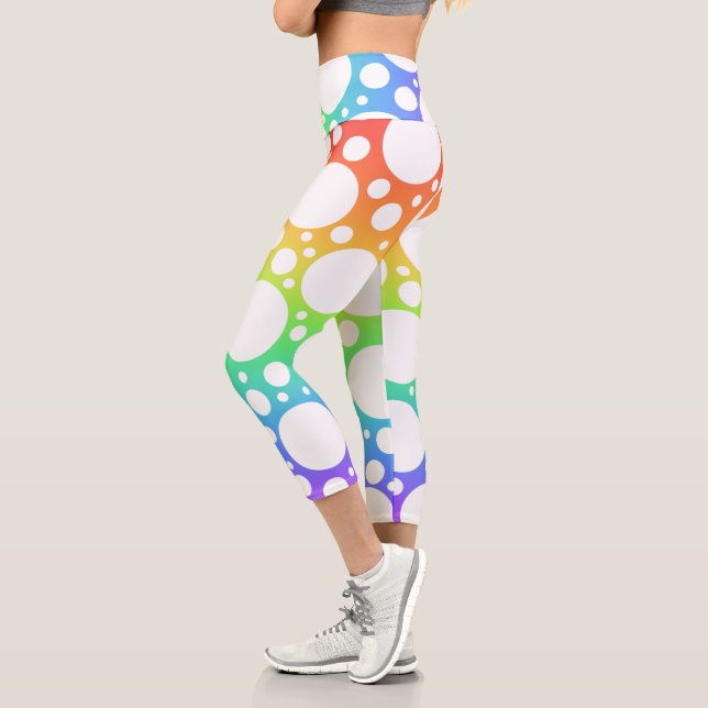 Rainbow Polka Dot Capri Leggings (Links)
