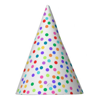 Rainbow Polka Dot Confetti Party Hats Partyhütchen