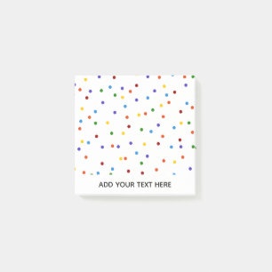 Rainbow Polka Dot Confetti Post-it Klebezettel