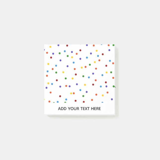 Rainbow Polka Dot Confetti Post-it Klebezettel (Vorderseite)