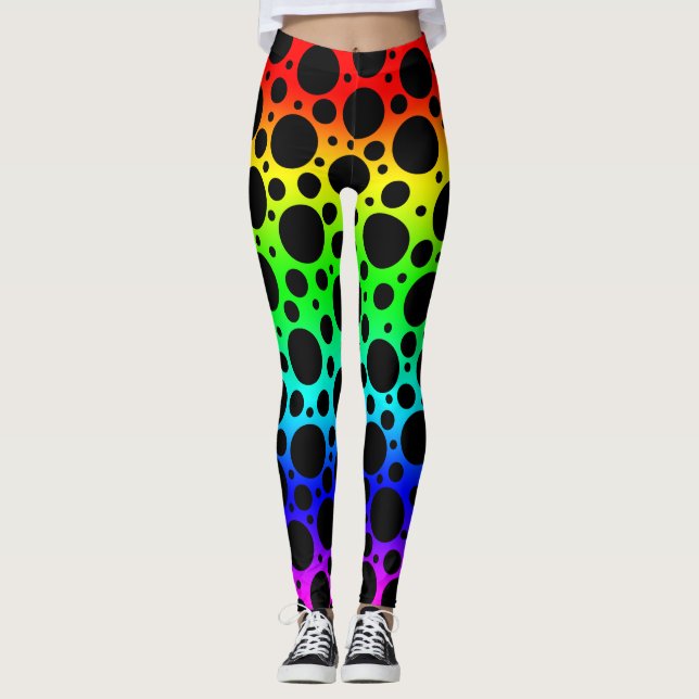 Rainbow Polka Dot Leggings (Vorderseite)