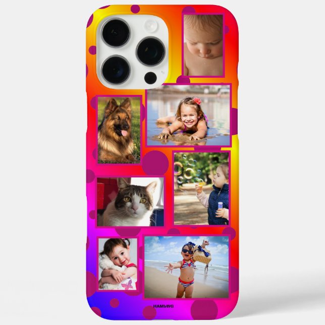 Rainbow Polka Dot Multi-photo Phone Case  HAMbWG (Rückseite)