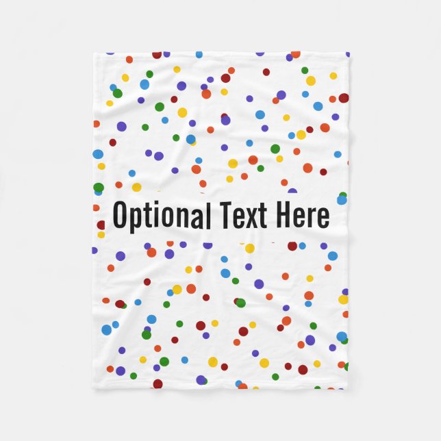 Rainbow Polka Dot Pattern White Fleecedecke (Vorderseite)