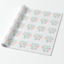 Rainbow polka DotGeburtstagsjunge Geschenkpapier