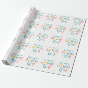 Rainbow polka DotGeburtstagsjunge Geschenkpapier
