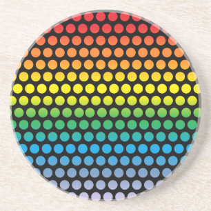 Rainbow Polka Dots Black Untersetzer