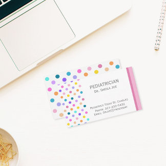 Rainbow Polka Dots Colorful Business Card Visitenkarte