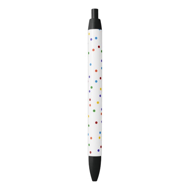 Rainbow Polka Dots Confetti Muster Kugelschreiber (Vorderseite Vertikal)