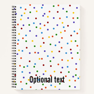 Rainbow Polka Dots Confetti Muster Notizbuch