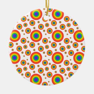 Rainbow Polka Dots Keramikornament