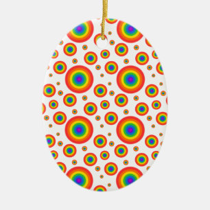 Rainbow Polka Dots Keramikornament