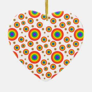 Rainbow Polka Dots Keramikornament
