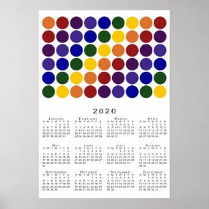 Rainbow Polka Dots LGBT Pride 2020 Kalender Poster