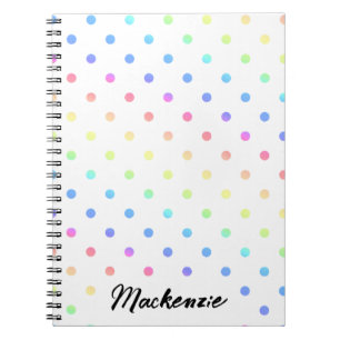Rainbow Polka Dots mit Individuelle Name Notizblock