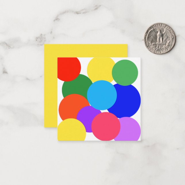 Rainbow Polka Dots Mitteilungskarte (Vorderseite/Rückseite Beispiel)