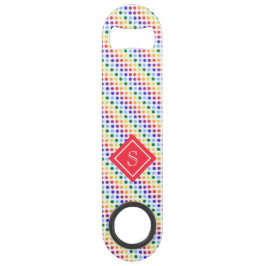 Rainbow Polka Dots Monogramm Speed Flaschenöffner